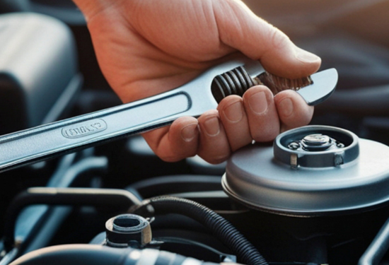 Mecánico reparando coche